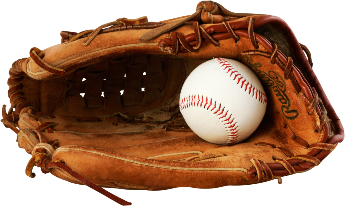 Baseball Glove with a Ball in It - Isolated Image